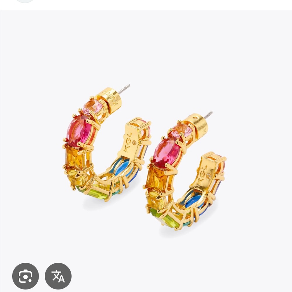 Kurt Geiger Gold Hoops with Vibrant Accents